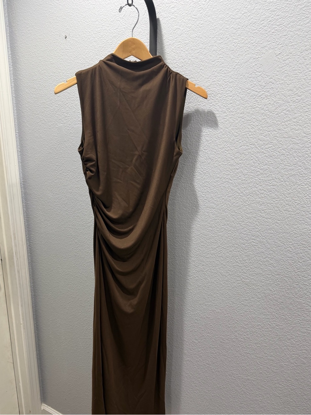 Steve Madden Sleeveless Brown Draped Midi Dress